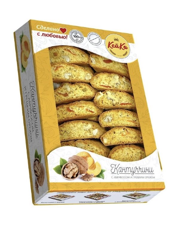 №3 Кей Ко Кантуччини с абрикосом и грецким орехом, 200г в Выборге